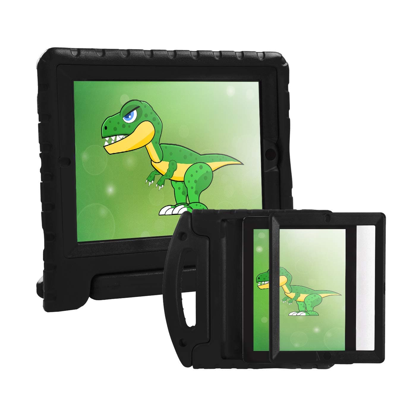 HDE Case for iPad 2 3 4 Kids Shockproof bumper Hard Cover Handle Stand with Built in Screen Protector for Apple iPad 2nd 3rd 4th Generation (Black)