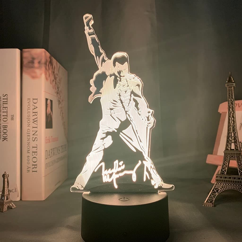 WYN1233D Freddie Mercury Figure LED Night Light Touch Sensor Decorative Lamp 3D Gift