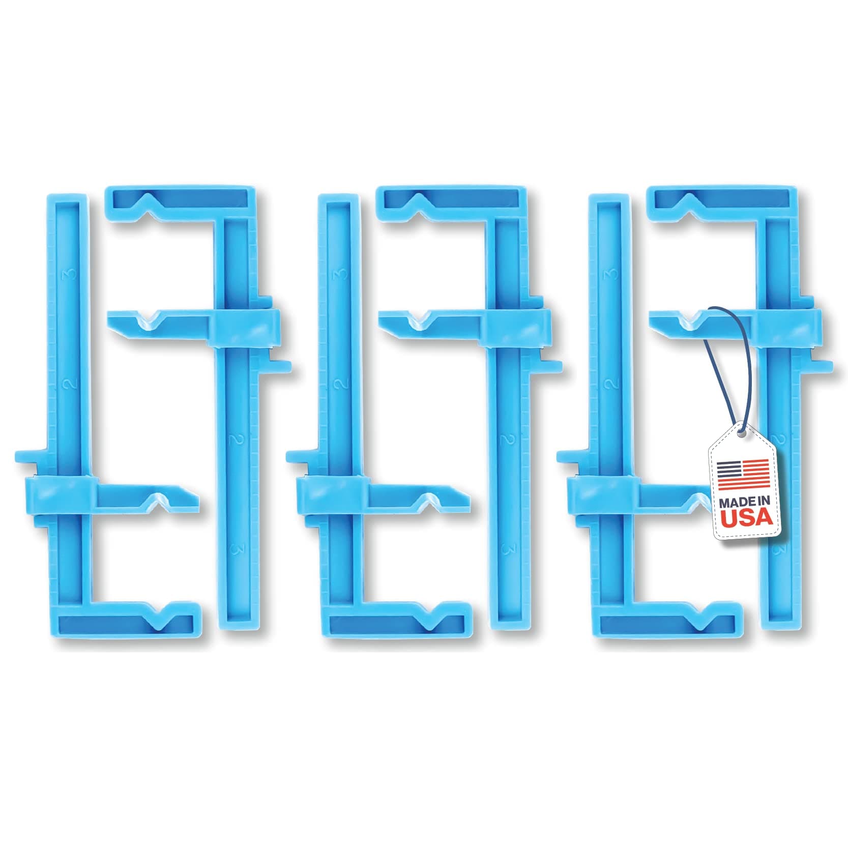 Excel Blades 3-Inch Adjustable Plastic Bar Clamps Set – 6-Pack Mini Woodworking Clamps and Spreaders for Model Building, Crafts, and DIY Woodworking Projects – Inch-Marked Side Beams – Made in USA