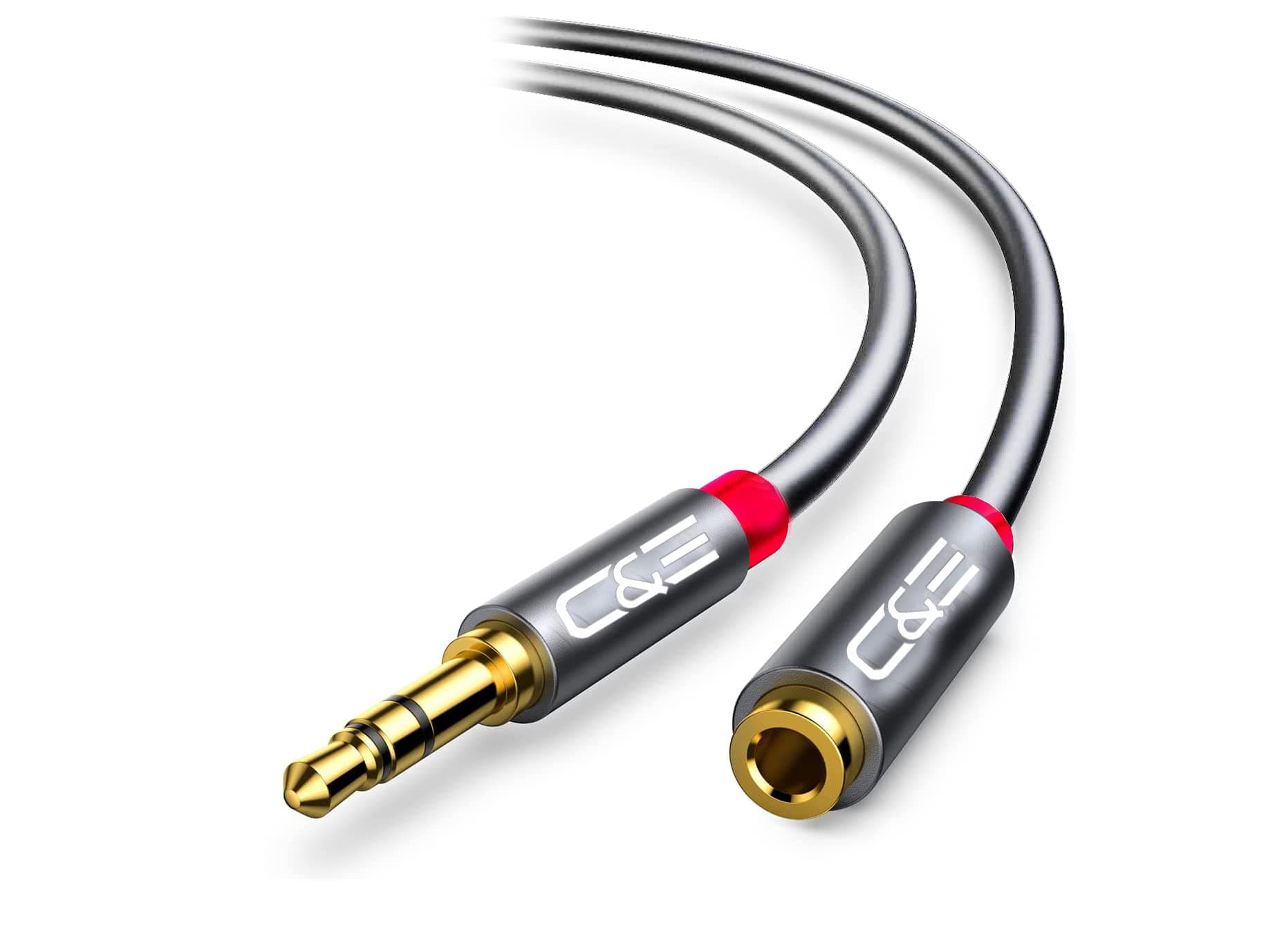 4 PACK-3.5mm Aux Headphone Extension Cable 15 Feet (4.6 Meters) Male to Female Stereo Audio Extension Cable for Car, Home Stereo, iPhone, Smartphone or Any Audio Device