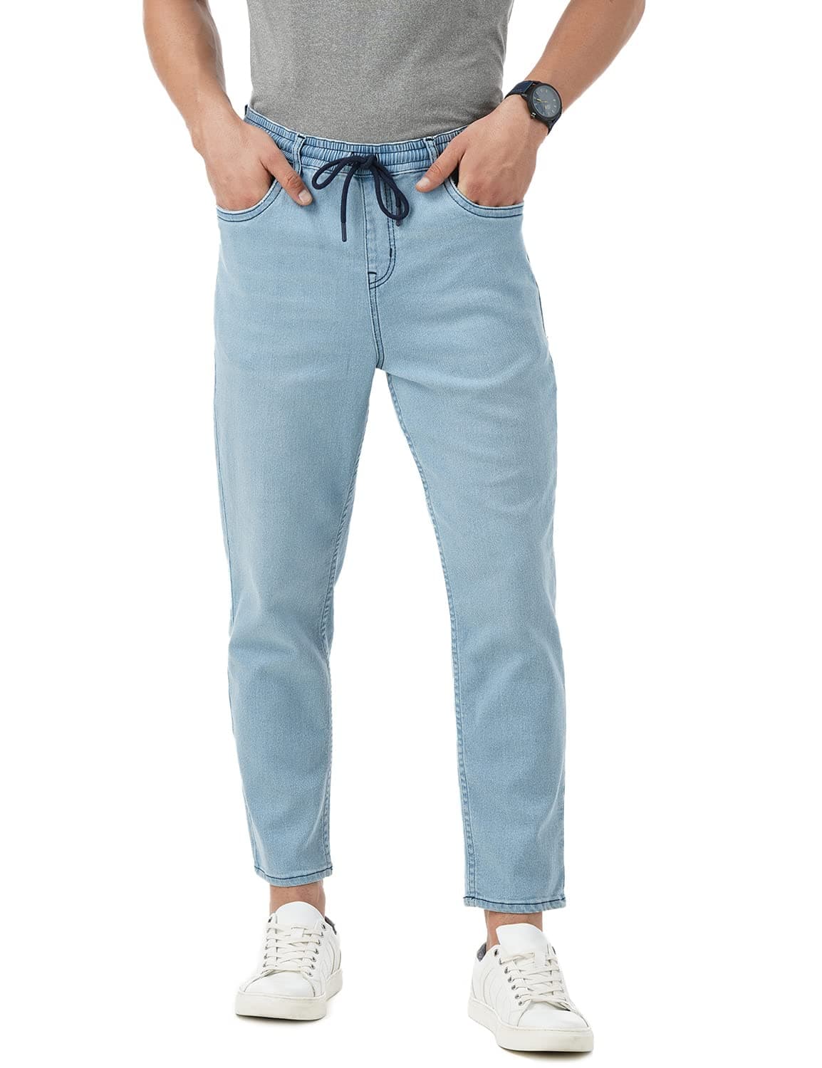 Men's Stretchable Jogger Jeans (Sky Why, 28)