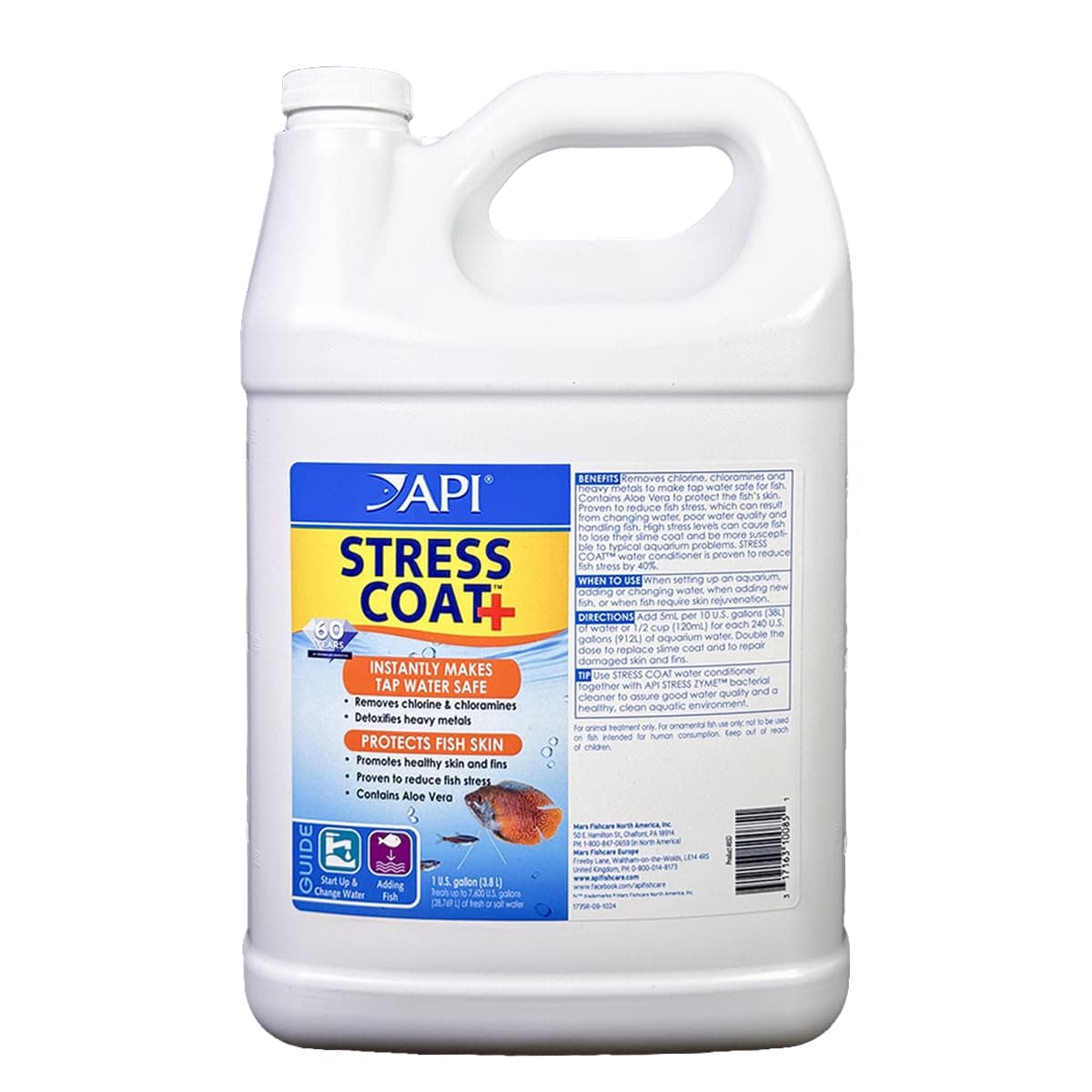 API STRESS COAT Aquarium Water Conditioner 1-Gallon Bottle, Model Number: 317163100851