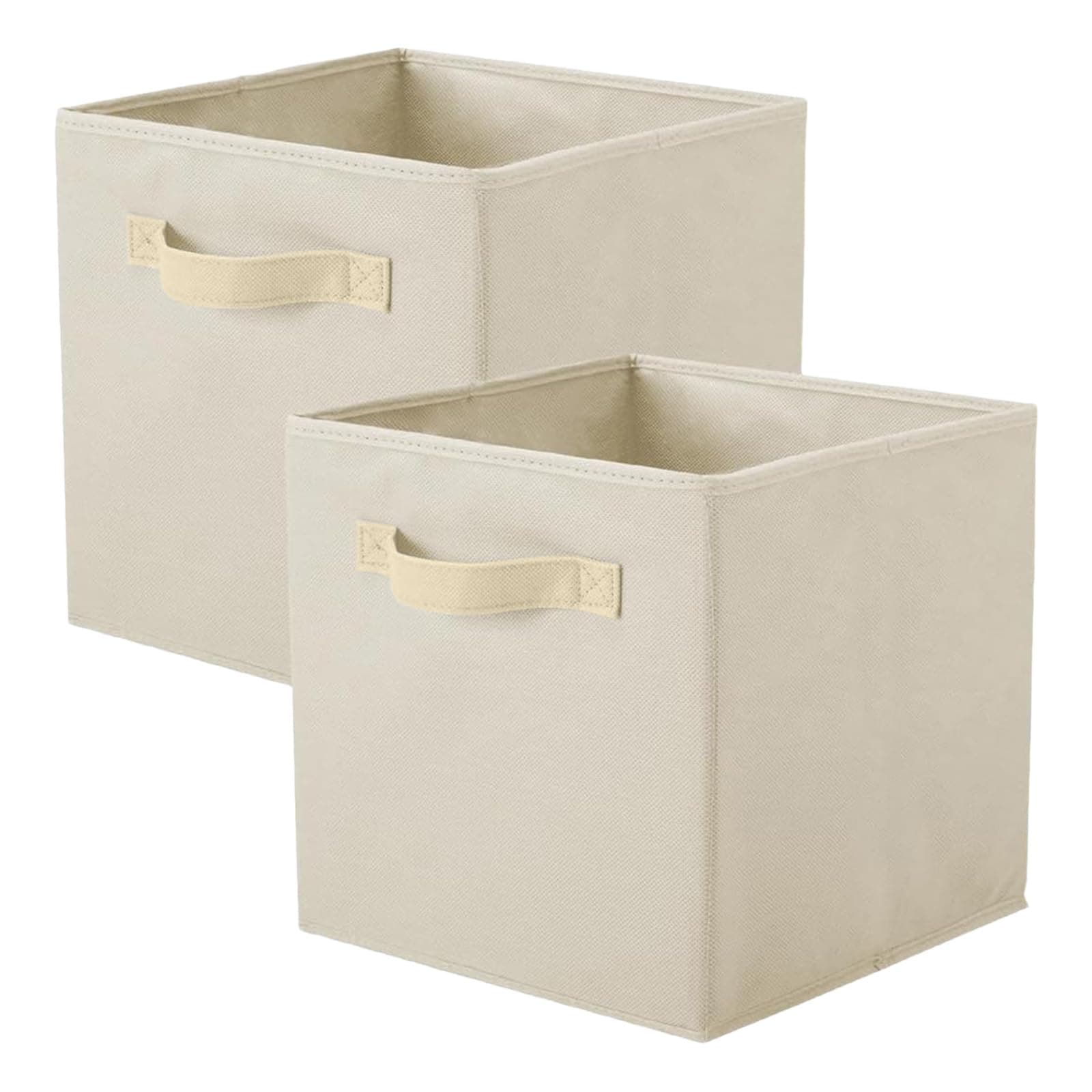 Storage Bins, Foldable Fabric Storage Cubes And Cloth Storage Organizer Drawer For Closet And Toys Storage,2 Pack，Beige