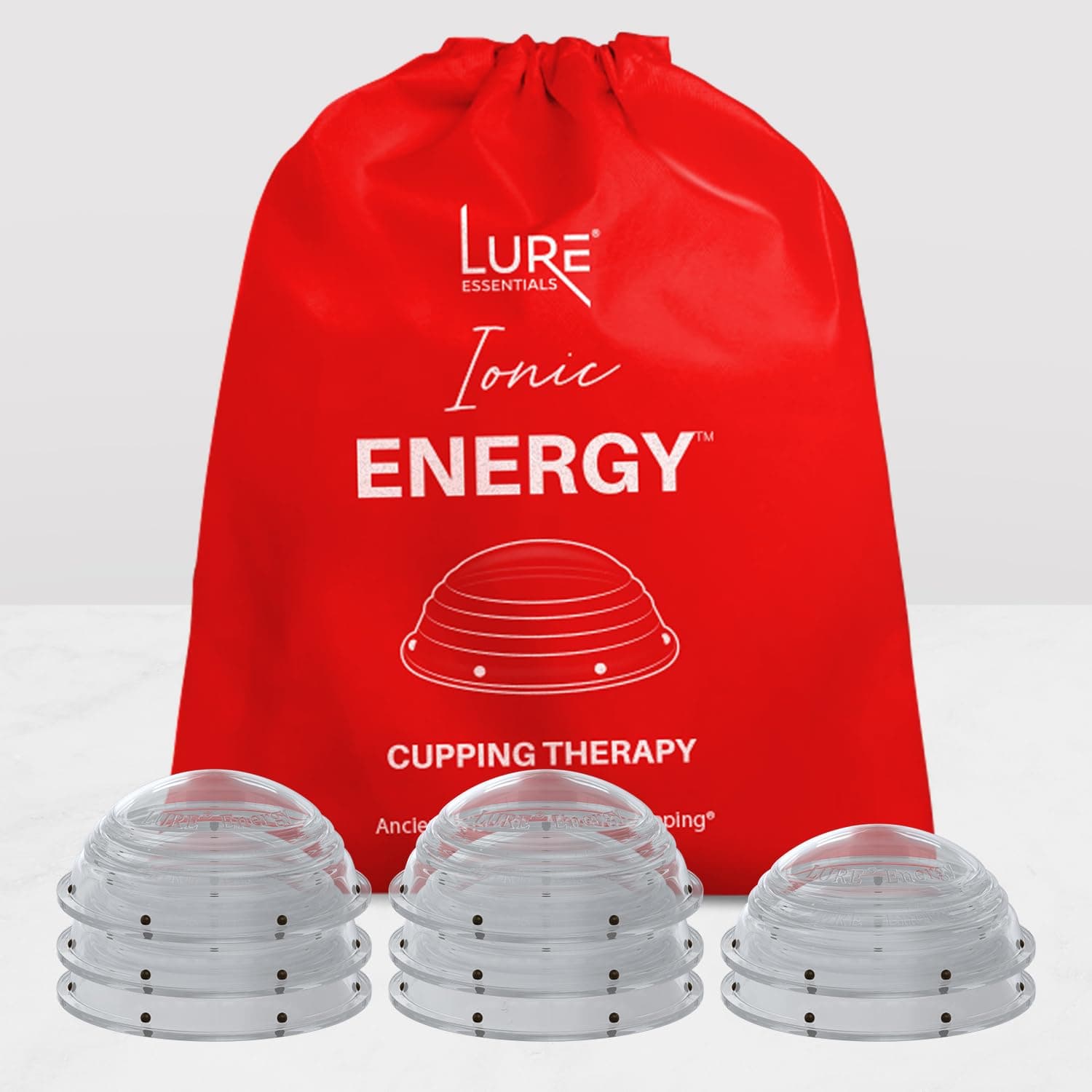 Lure Essentials Cupping Therapy Set 10 Professional Silicone Cupping Cups for Muscle Knots, Joints, Muscles, Arms and Feet