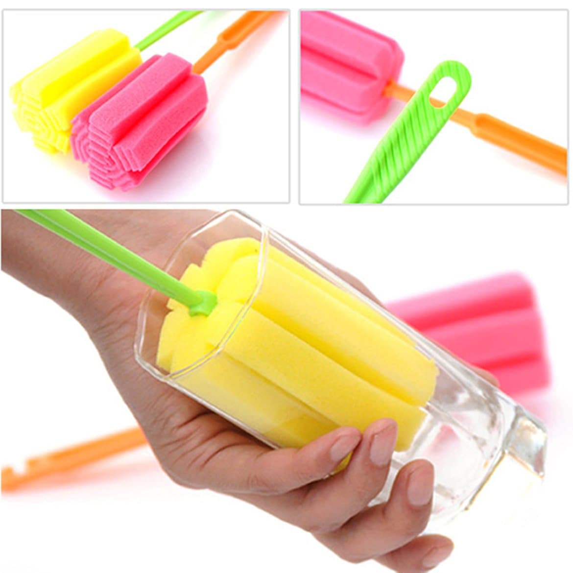Sponge Glass Bottle Cup Cleaner Kitchen Washing Cleaning Tools Random Colors