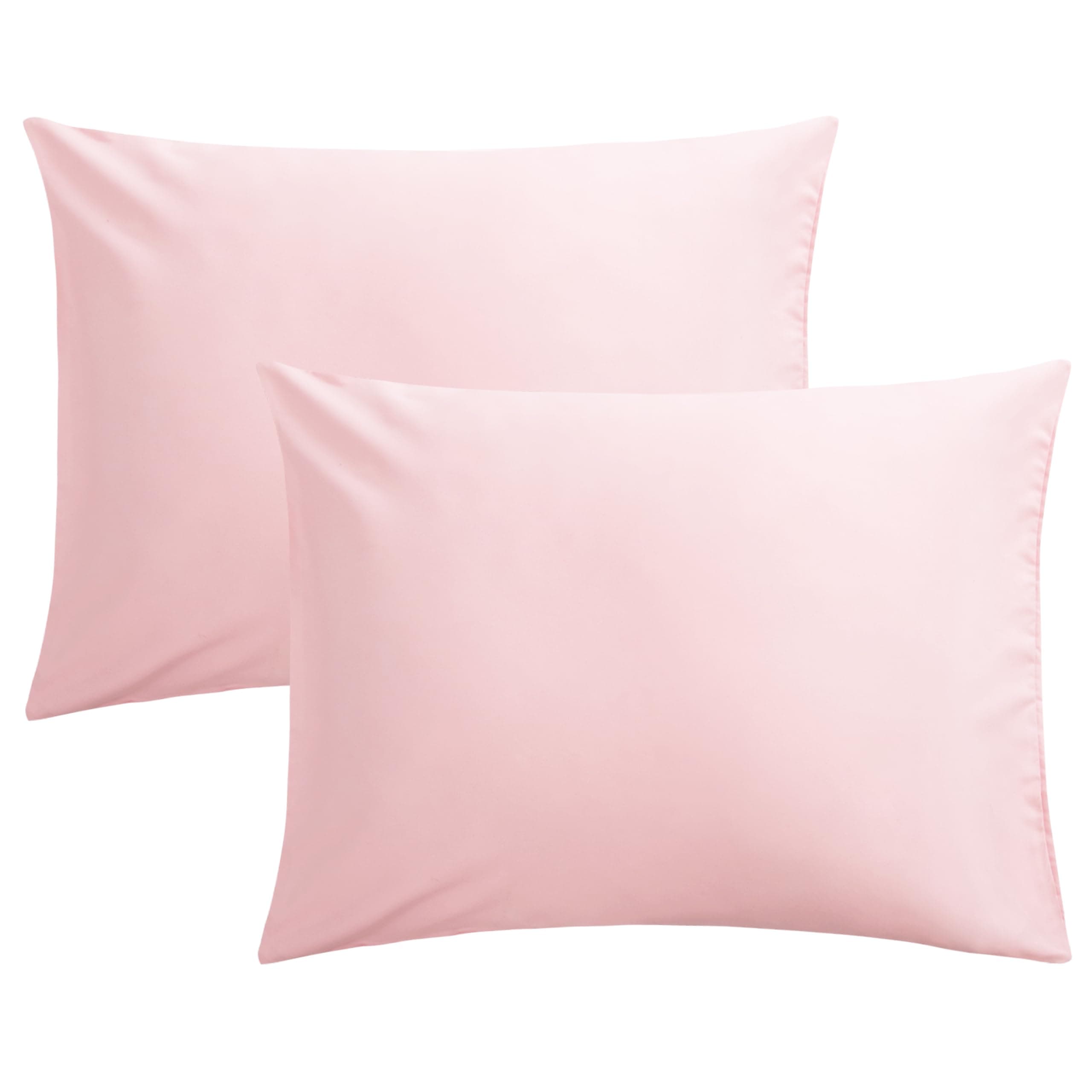FLXXIE Pillow Cases Standard Size, Soft Microfiber Pillow Covers with Envelope Closure, Wrinkle, Stain Resistant Pillowcases, 2 Piece Set, 20x26, Blush Pink