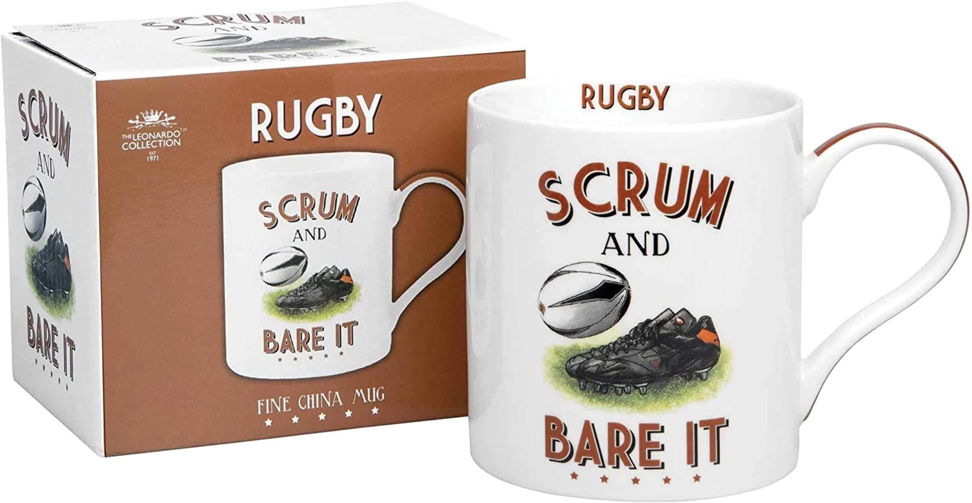 Ceramic Mug | Rugby Scrum and Bare it | 1 Piece | White | 300 ml