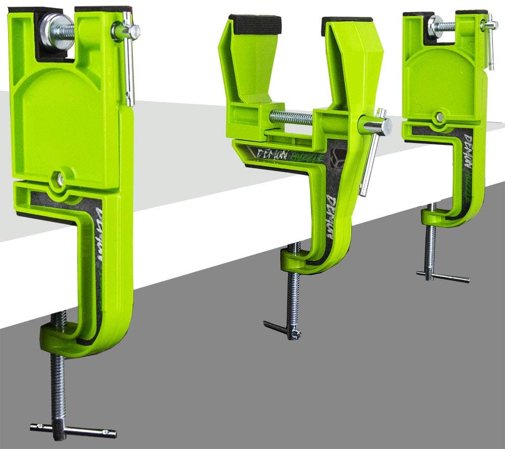 Muzzle Ski Vise -3 Vise Pcs- Quality Metal Construction- with Shop Apron & Ski Brake Retainers Combo Pack