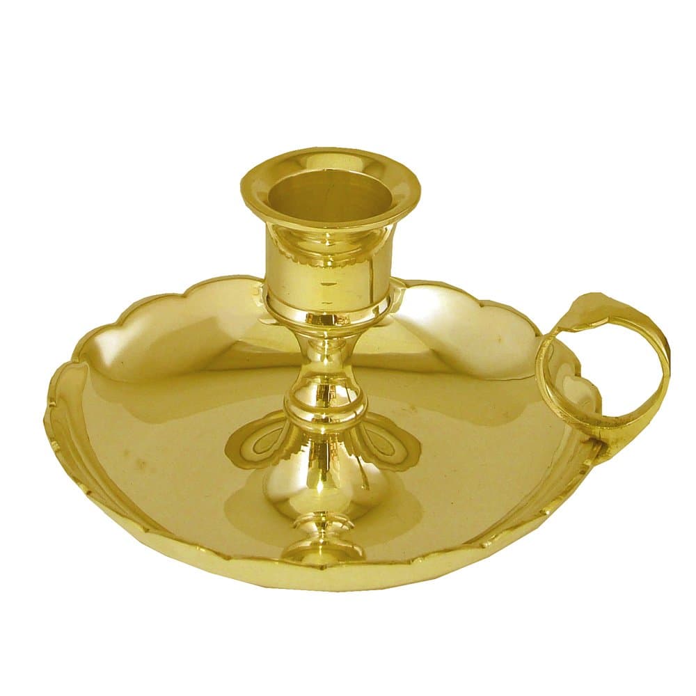 Grehom Candlestick - Mantelpiece (Large); Candle holder made from solid brass (Gold)
