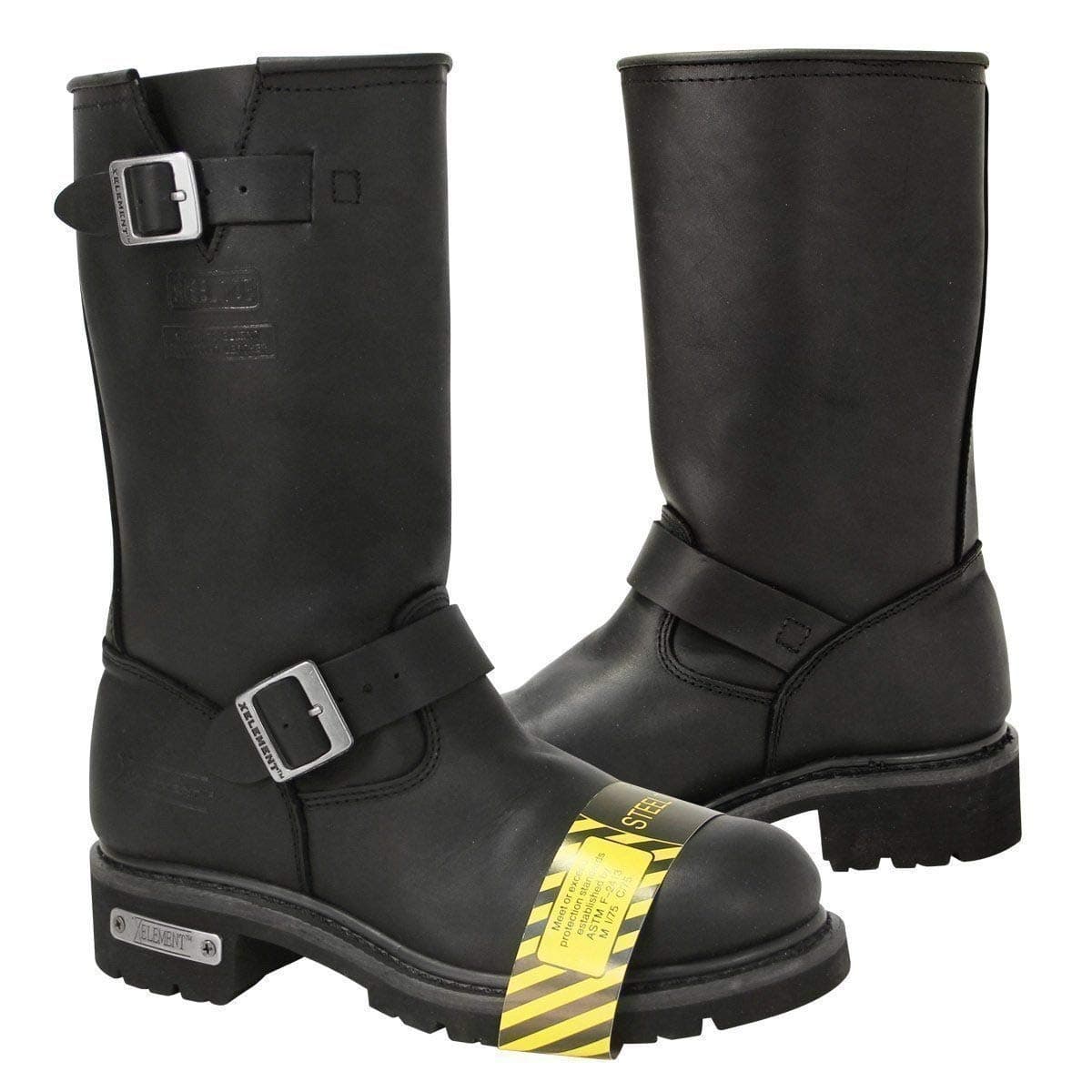 1445 Men's Black Steel Toe Motorcycle Engineer Boot
