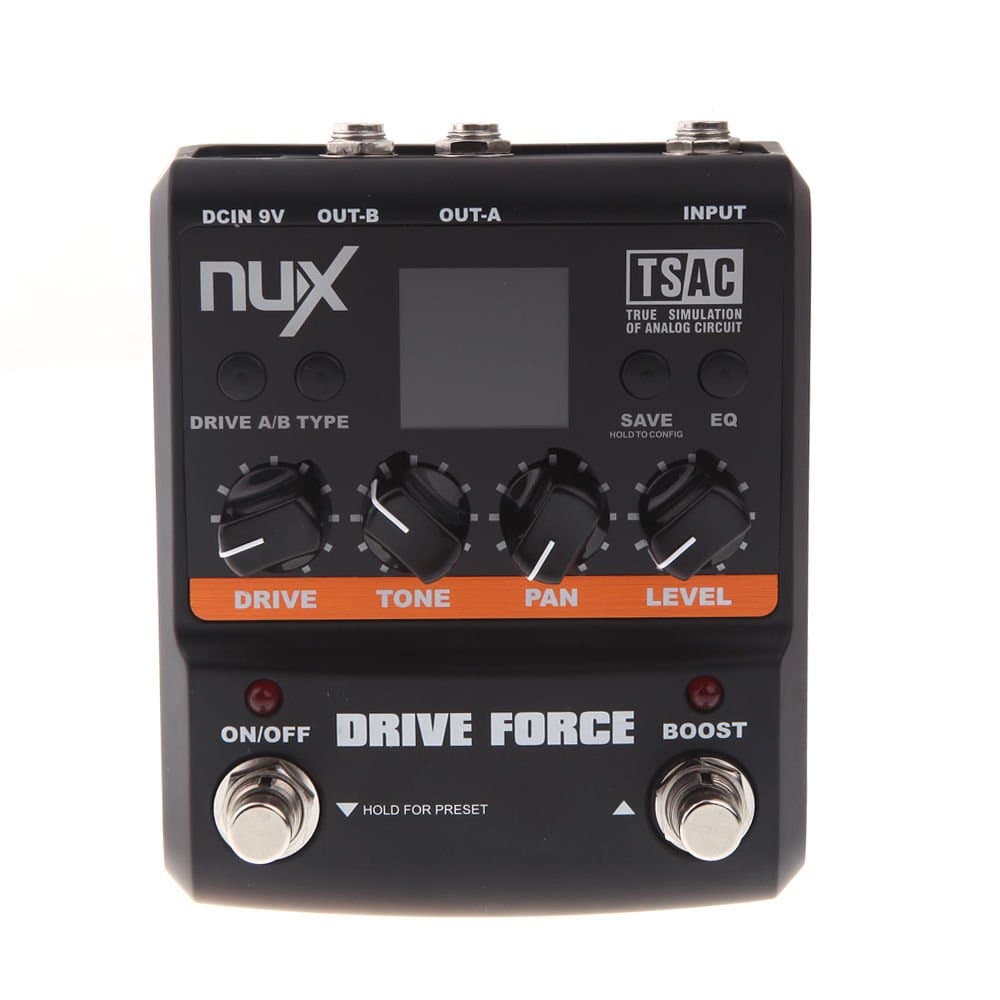 NUX Guitar Drive Force Modeling Stomp Simulator Electric Effect Effectors Pedals 10 Models Color Screen Musical Instrument Parts