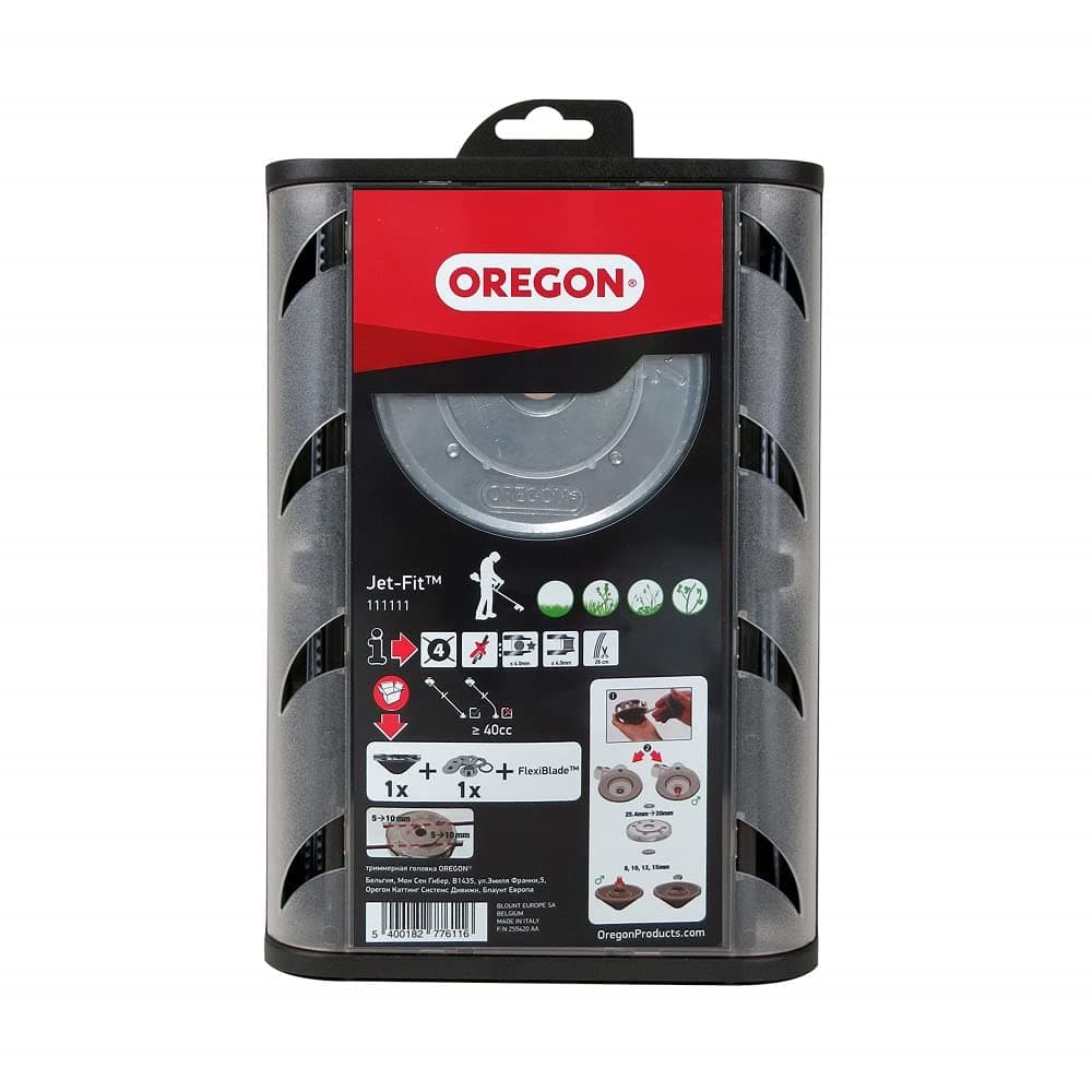OREGON Jet Fit 4 Line Strimmer Head, Universal Easy-Load Head for Straight Shaft Strimmers 40cc Plus, for Professional or Intense Use with FlexiBlade Strimmer Line (111111)