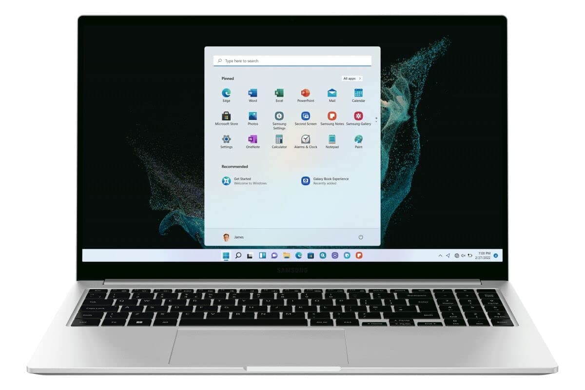 Samsung Galaxy Book2 12th Gen Intel Core i5 with Windows 11 Home 15.6 Inch Laptop 8GB RAM 256GB Storage Mystic Silver (UK Version)