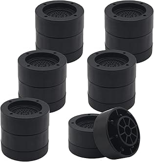 HANIHUA Furniture Risers Black Bed Risers 2 inch (Set of 6), Heavy Duty Bed Lifts Risers for Table, Sofa, Couch, Desk, Adjustable Bed Frame Risers Supports Up to 1,300 Lbs