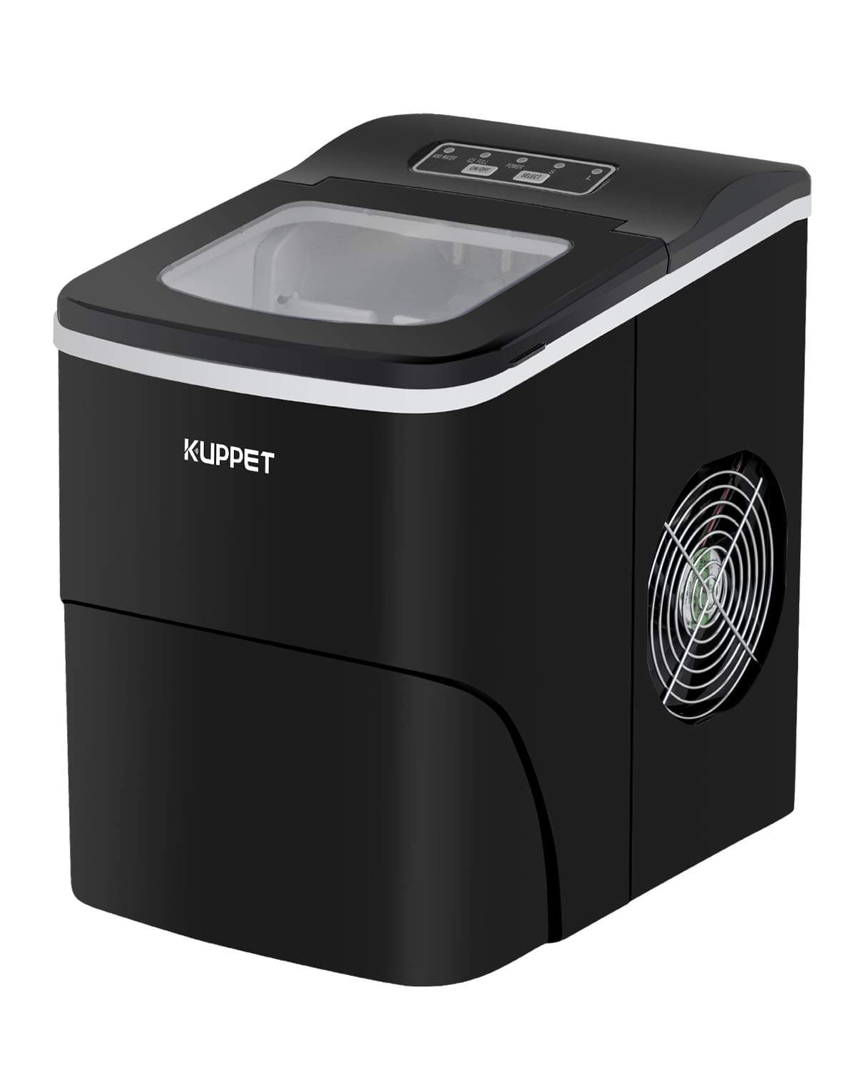 KUPPET Countertop Ice Maker Machine, Portable Ice Cube Maker, 26 lbs Capacity, Quick Ice Production, Quiet Operation, Black