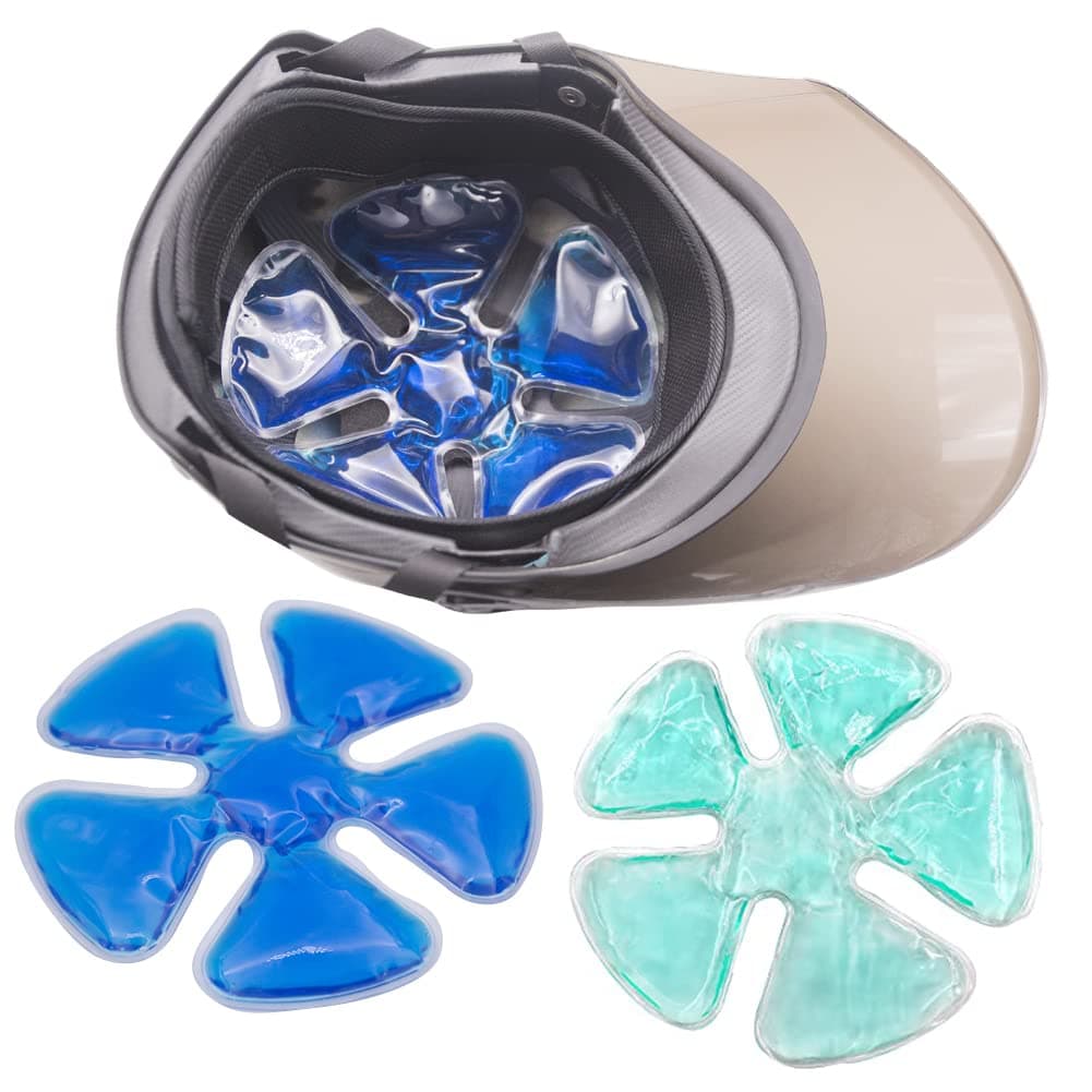 Ice Pack for Hard Hat, Helmet Ice Packs Headache Cool Down Cold Pack Soothing Fever Migraine Gel Cooling Pack for Catcher Helmets, Riding Helmet, Keep Cool (Teal (2 Pack))