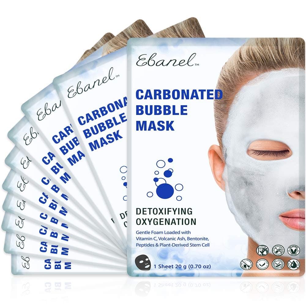 10 Pack Carbonated Bubble Clay Mask, Deep Cleansing Face Mask, Volcanic Ash and Bentonite Clay Masks with Collagen Peptides, Vitamin C, Hyaluronic Acid, Niacinamide