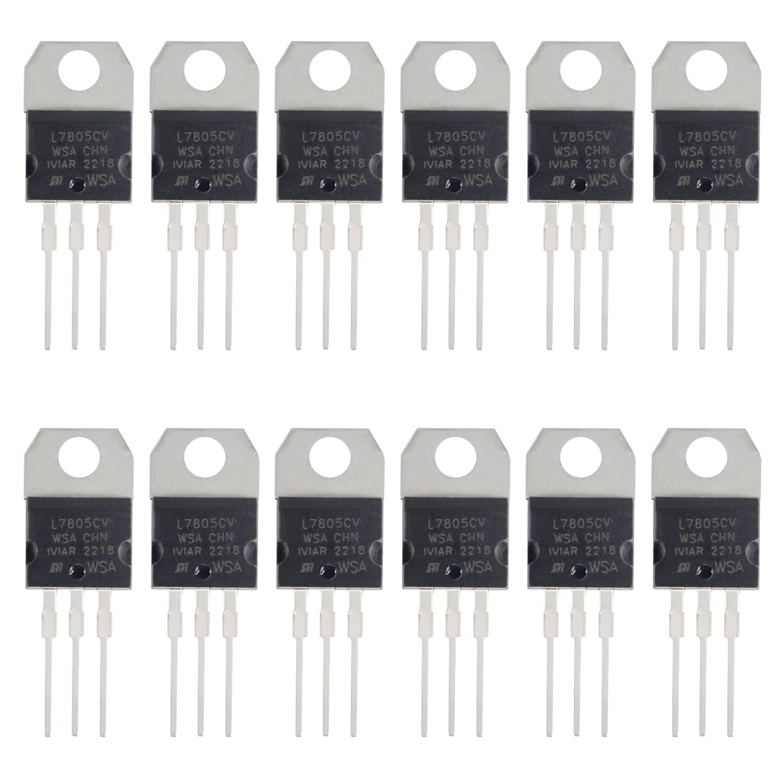 12Pcs L7805CV IC Positive Voltage Regulator Output 5V 1.5A L7805 Three-Terminal Regulator 3Pin for Regulated Limiting Circuit Communication Integrated Circuits