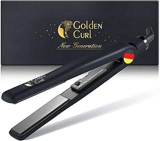 Golden CurlHair Straightener Flat Iron Styler - 5 Year Peace of Mind - Advanced 2 in 1 Professional Hair Styling Floating Plates for Straightening & Curling (829 GCD)