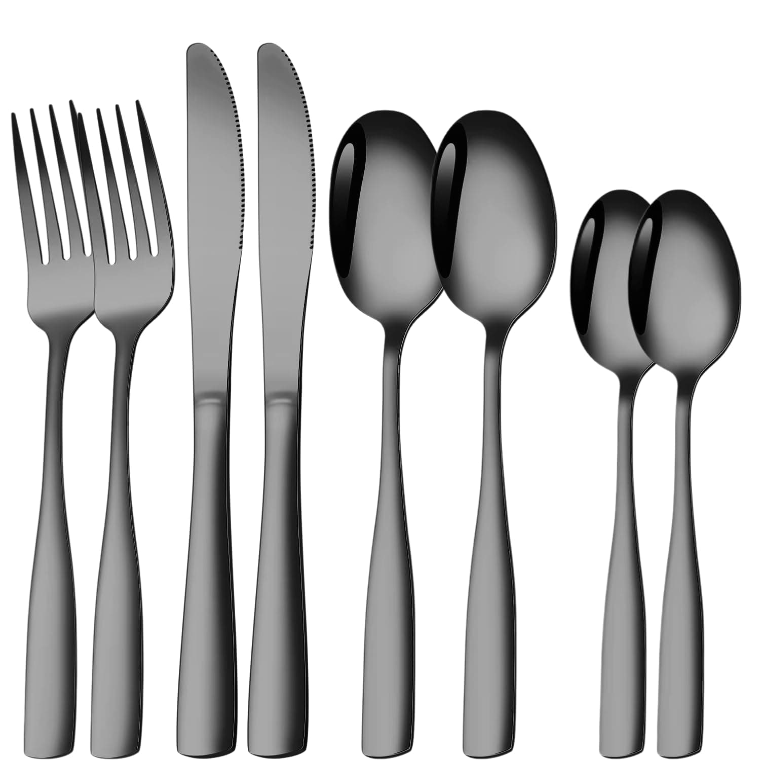 Silverware Set for 2, 8-Piece 18/10 Stainless Steel Flatware Set,Forged Cutlery Set Matte Finish for Home,Restaurant and Parties, Dishwasher Safe.