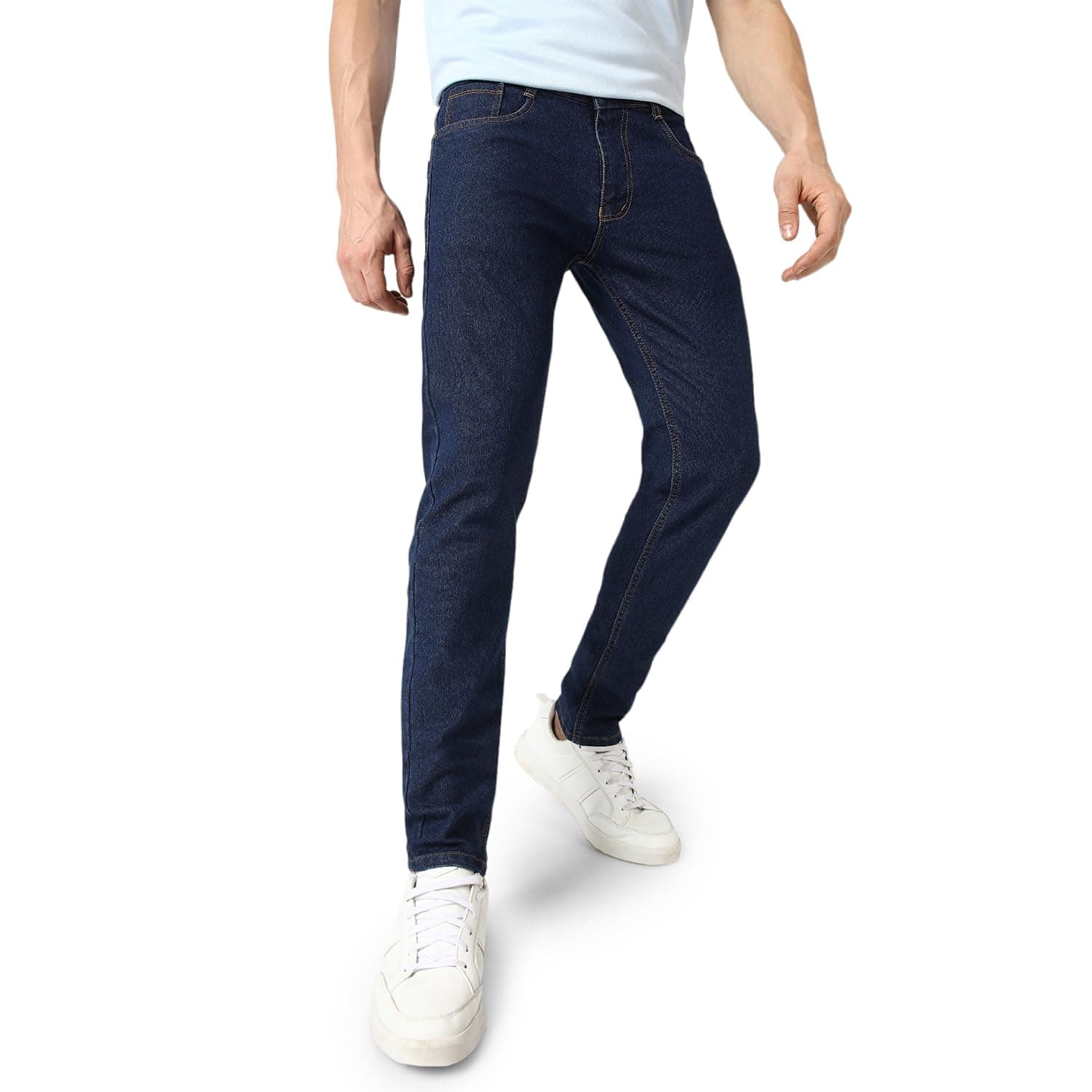 Men's Slim Fit Solid Jeans Stretchable
