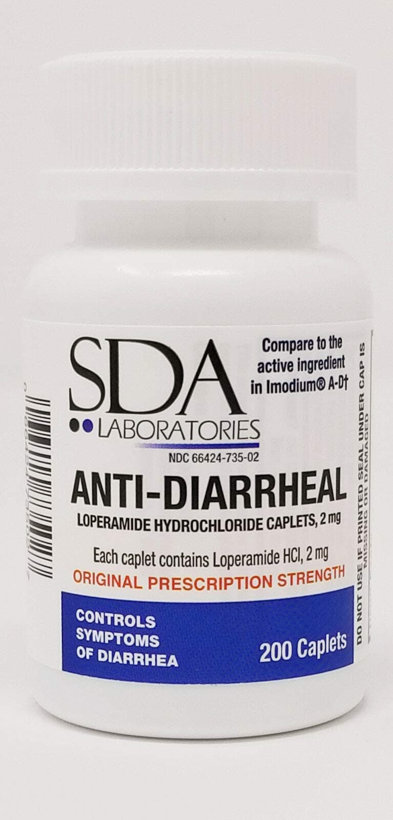 Anti-Diarrheal 2mg 200 Caplets (1 Bottle)