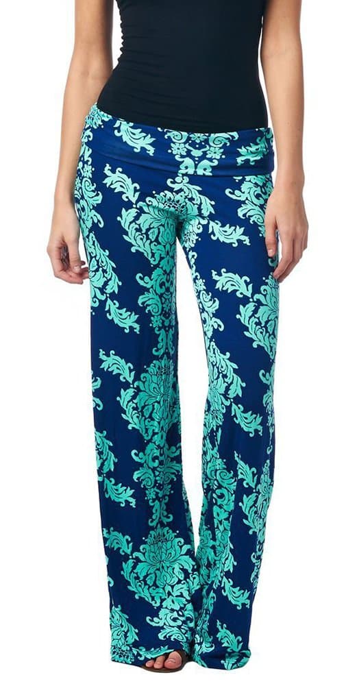 Nutovi Women's Light Thin Cool Damask Palazzo Pants