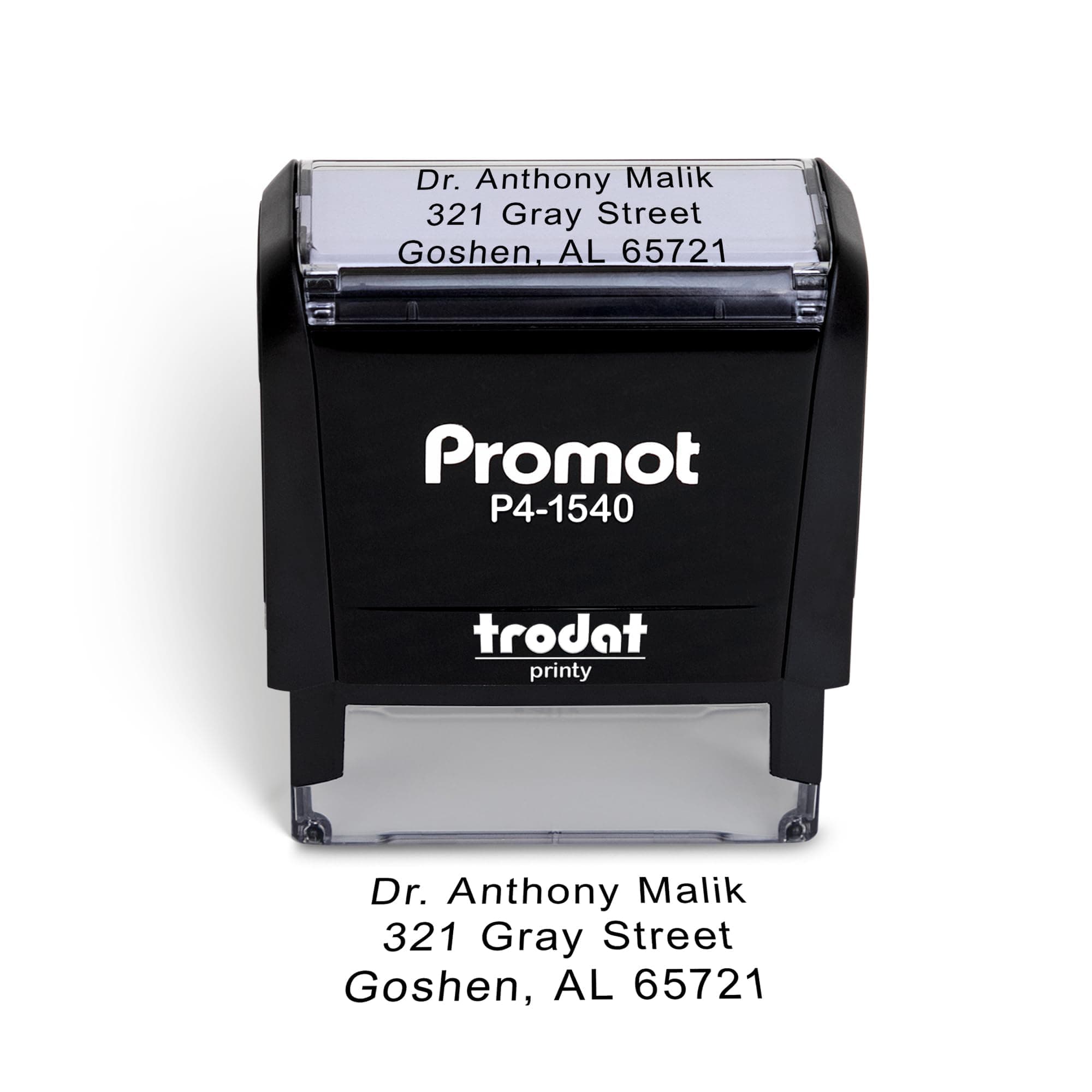Self Inking Stamp - Medium Custom Stamp for Name, Address, Office, or Business Use - Up to 3-Line Personalized Rubber Stamp - Customizable Font & Ink Color - Personalized Name Stamp