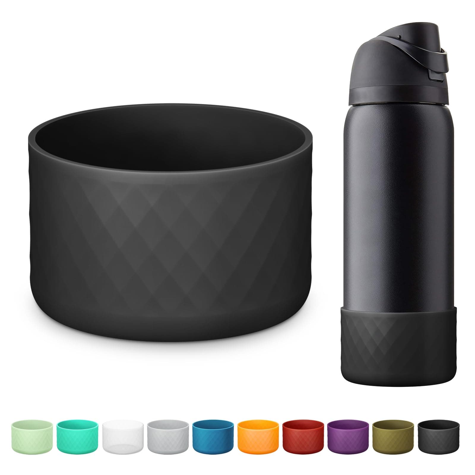 Silicone Boot for Owala Water Bottle 24 oz 32 oz 40 oz, Anti-Slip Protective Sleeve for FreeSip/Twist/Flip Stainless Steel Water Bottles Accessories