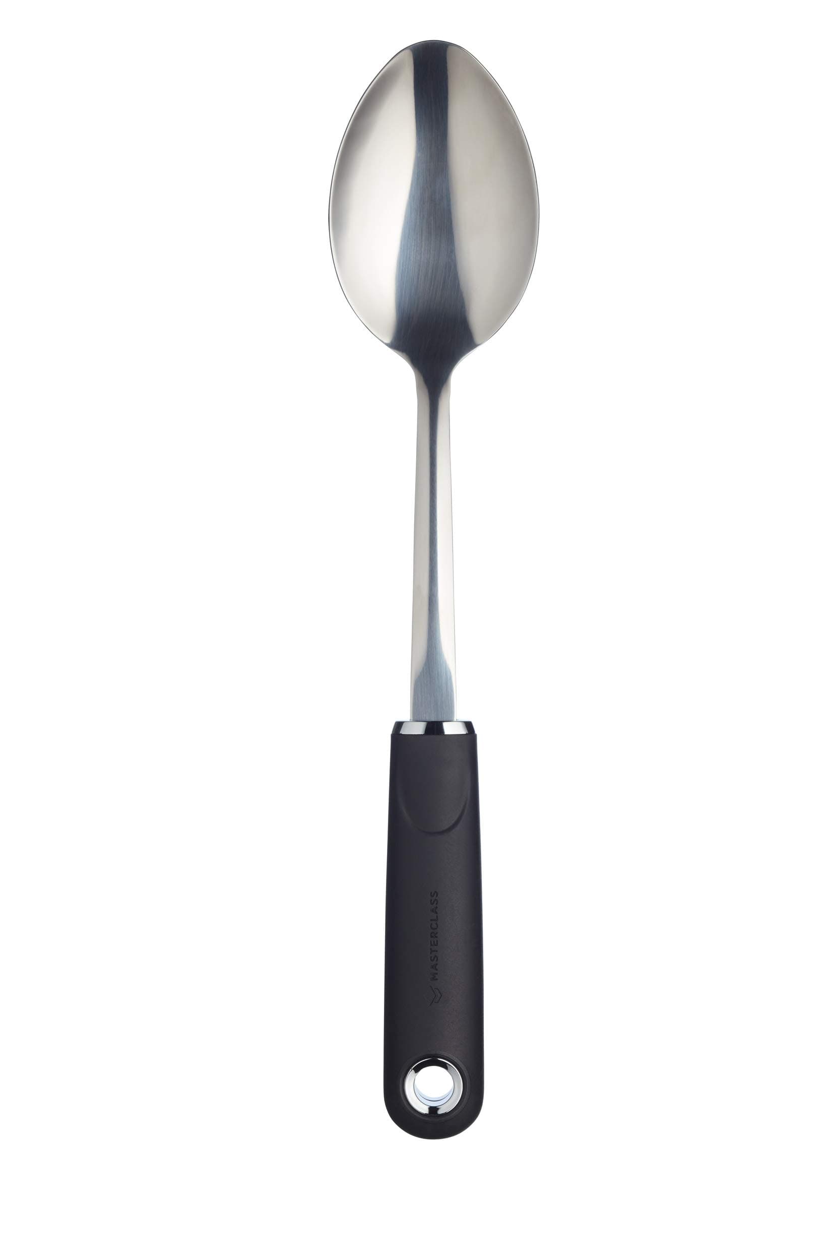 MasterClass Cooking Spoon with Soft Grip Handle, Stainless Steel, 33.5 cm
