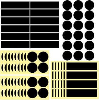 60 Pcs Adhesive Striker Paper, 1" Circle and 2" x .5" Rectangle Black Match Strip Stickers for Candles, Boot Match Holder, Jars, Fireplace