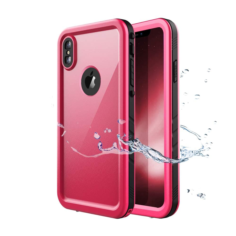 Cozycase Waterproof Case for iPhone Xs Max, Shockproof Full-Body Rugged Case with Built-in Screen Protector for Apple iPhone Xs Max 6.5 inch (2018 -(Pink)