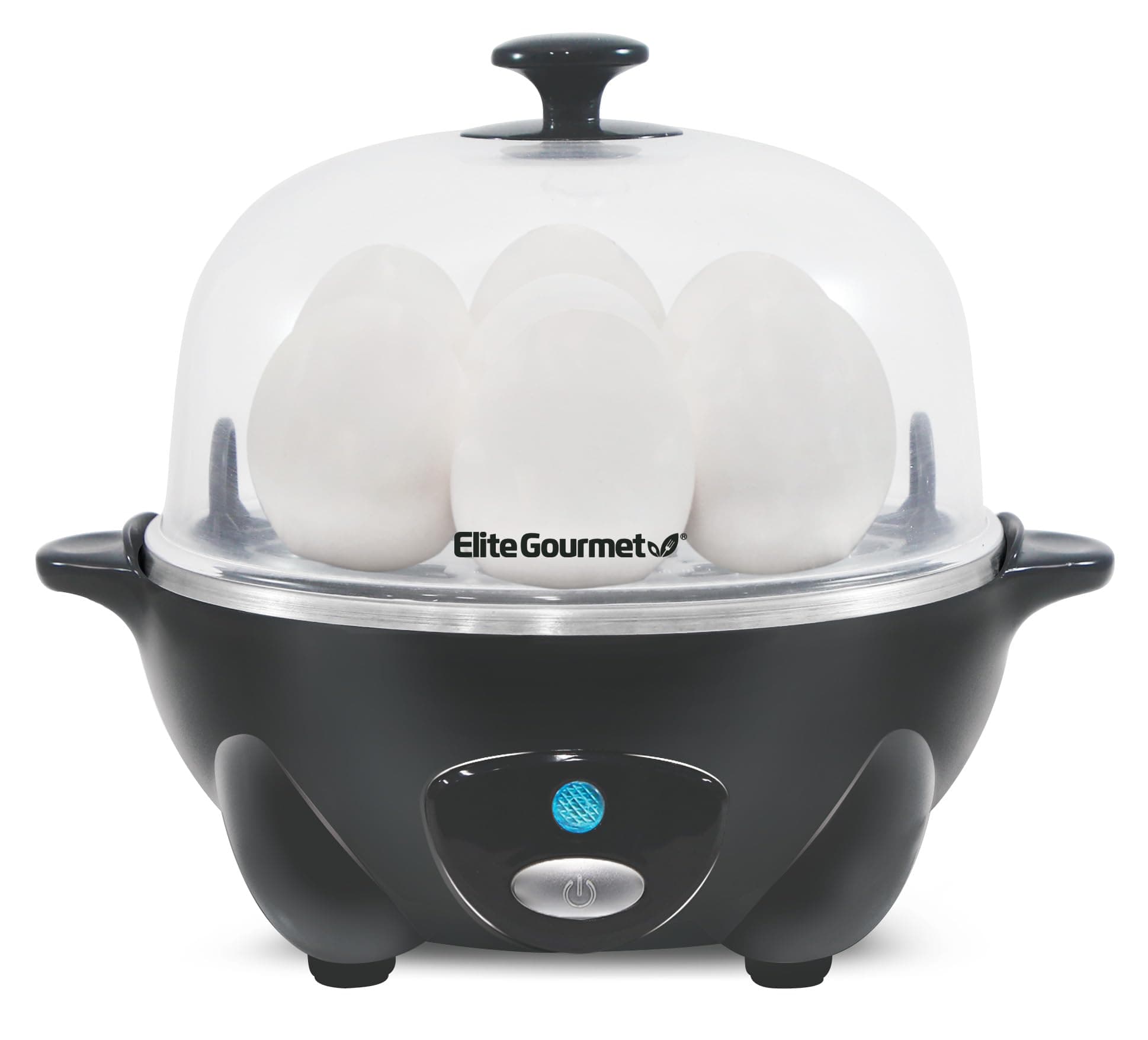 EGC710DKG Rapid Egg Cooker, 7 Easy-To-Peel, Hard, Medium, Soft Boiled Eggs, Poacher, Omelet Maker, Auto Shut-Off, Alarm, 16-Recipe Booklet, BPA-Free, Ash