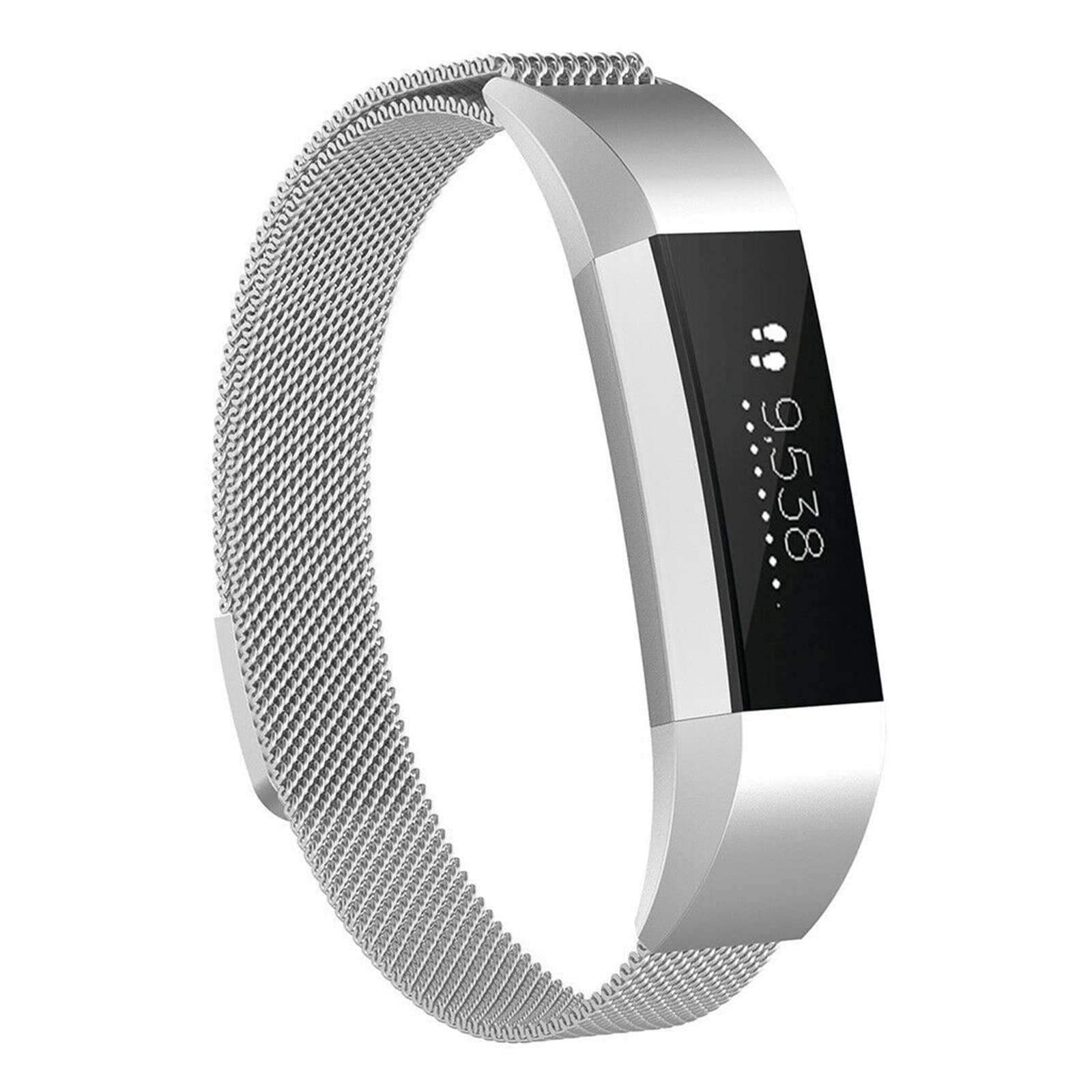 Metal Loop Bands Compatible with Fitbit Alta/Fitbit Alta HR, Breathable Stainless Steel Loop Mesh Magnetic Adjustable Wristband for Women Men