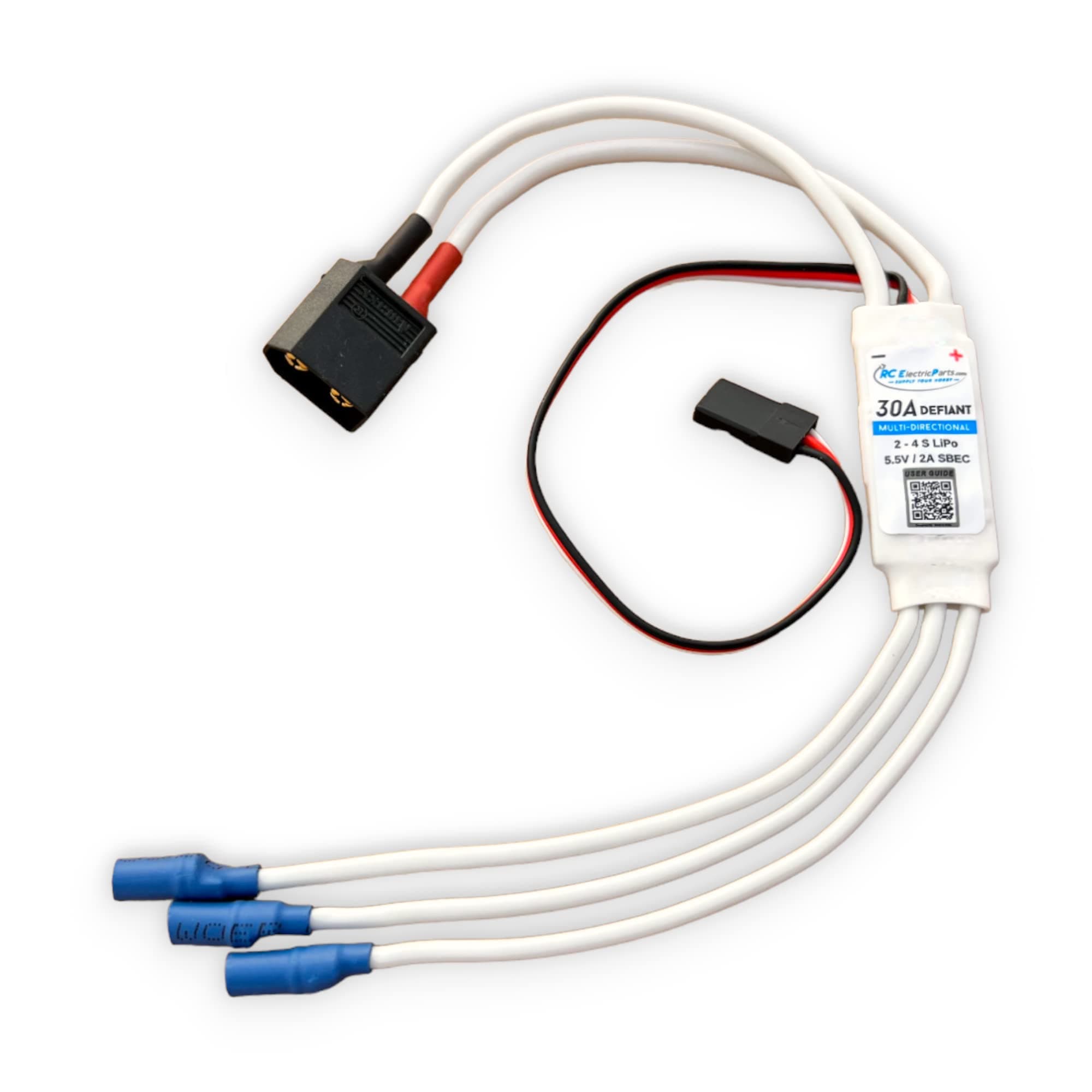 30A Defiant ESC - RC Brushless Motor Electric Speed Controller ESC 3A UBEC with XT60 & 3.5mm Plugs - Multi-Directional Technology