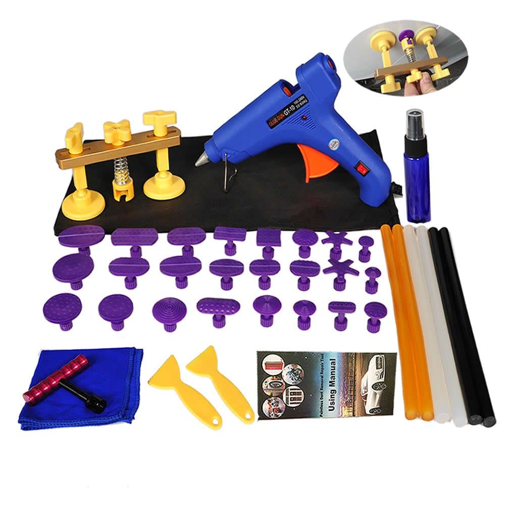 SHITONGDA 39Pcs Dent Bridge Puller Sets Paintless Dent Removal Repair Tool With 24Pcs Tabs