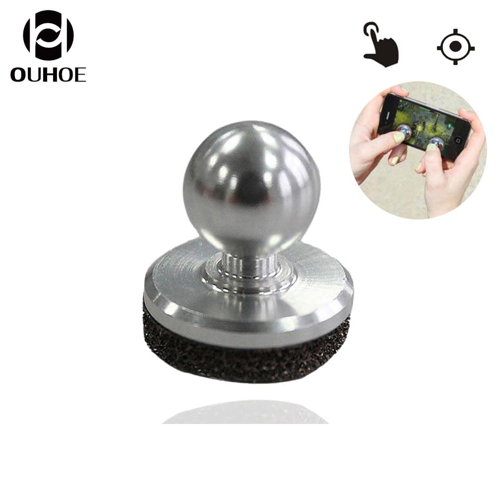 OUHOE Surprised Screen Touch Mobile Game Fling Mini Joystick Supported for Any System Phone and Pc（Sliver）