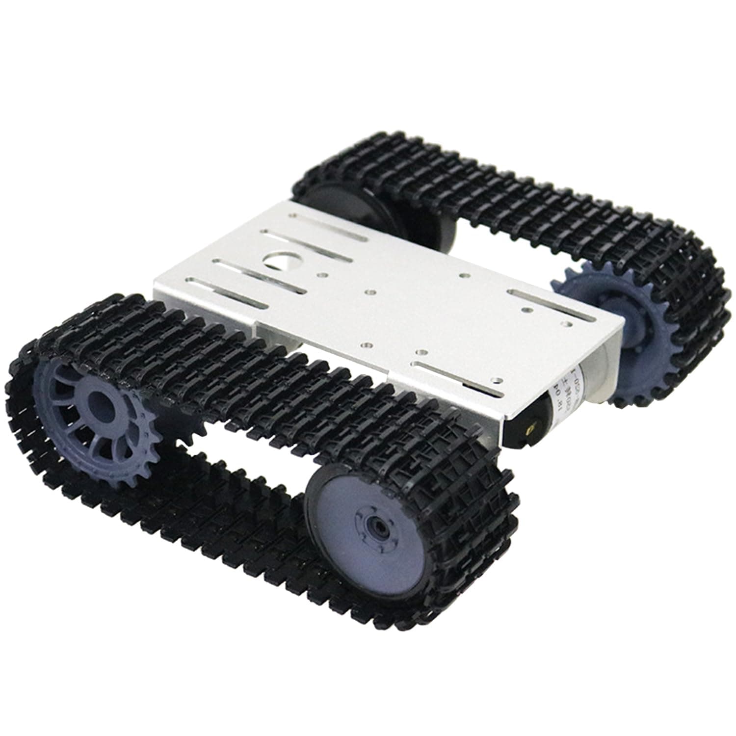 Premium DIY Tracked Robot Chassis Kit Intelligent Robotic Chassis, Remote Control Caterpillar Moving Tank Platform with High Torque DC Motors for Arduino Microbit Raspberry Pie Python STEAM (Silver)