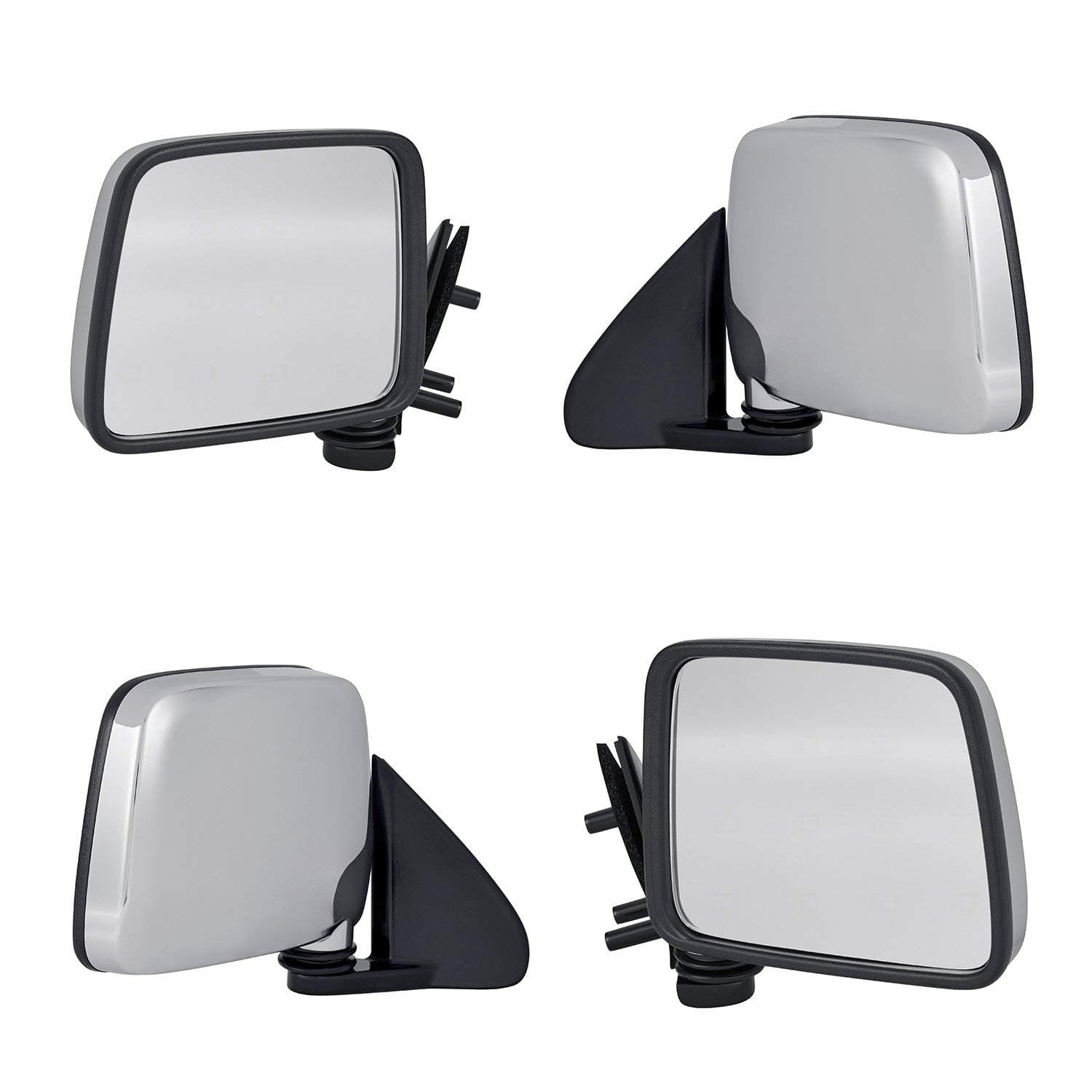 Replacement Left Driver Side and/or Right Passenger Side Door Mirror (NI1320109, NI1321109) for 1986-1997 Nissan Pickup, Manual, Chrome