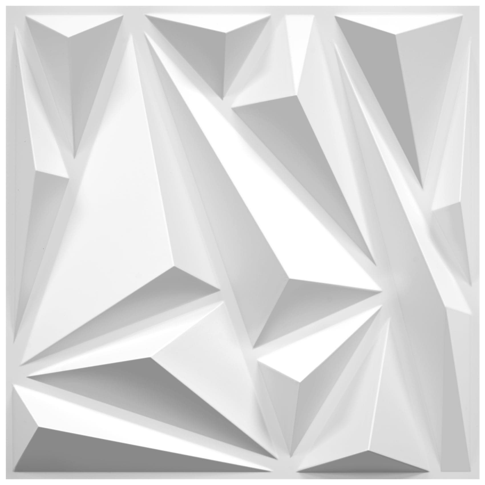 STICKGOO 33 Pack 3D Wall Panels for Interior Wall Decor 12" x 12" White Accent Diamond Panels for Game Room Bedroom TV Background