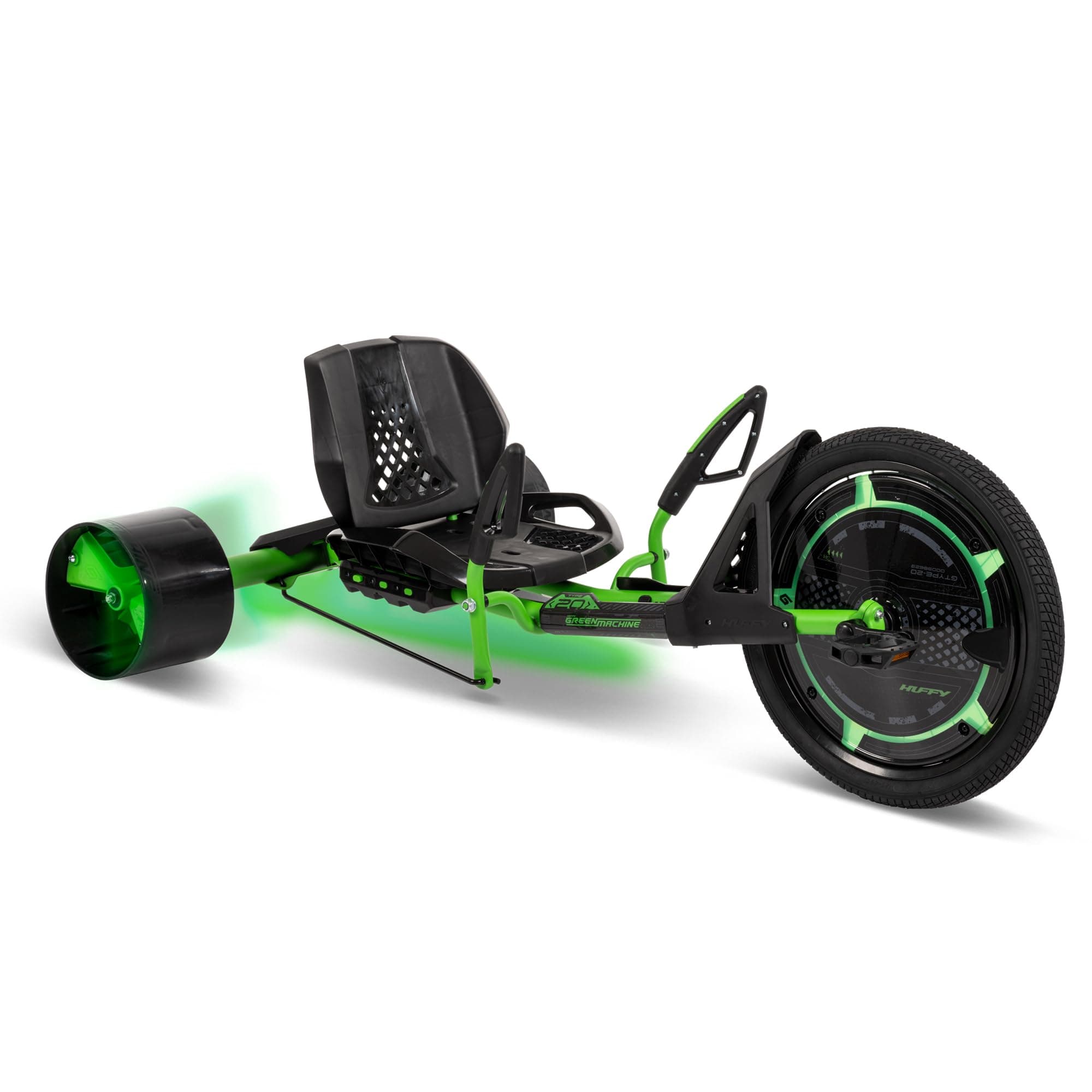 Green Machine Drift Trike, Sleek Ergonomic Design, Adjustable Seat, Drift Trike Thrill Kart for Kids, 20 Inch