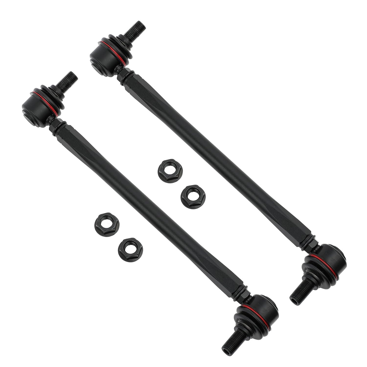 Adjustable Front Stabilizer Sway Bar End Links Kits 275MM-315MM (Overall length bolt to bolt), Ball joint stud size 12mm, Aluminum Sway Bar