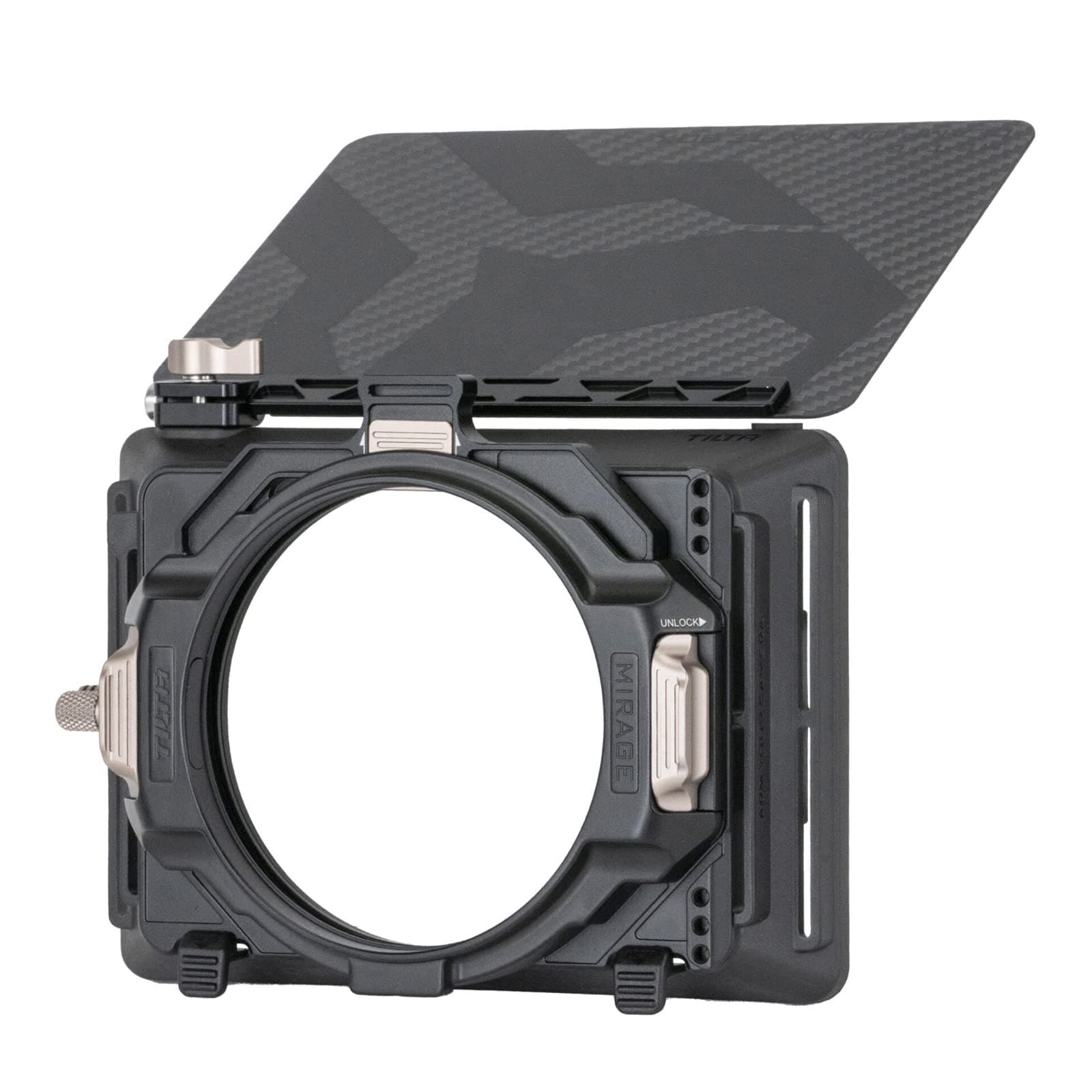 Mirage Matte Box - Lightweight & Modular with New Insert Filter Design for DSLR, Mirrorless, Drone, Gimbal and Cinema, Works with 95m Circular & 4x5.6 Filters | Carbon Fiber Top Flag | MB-T16