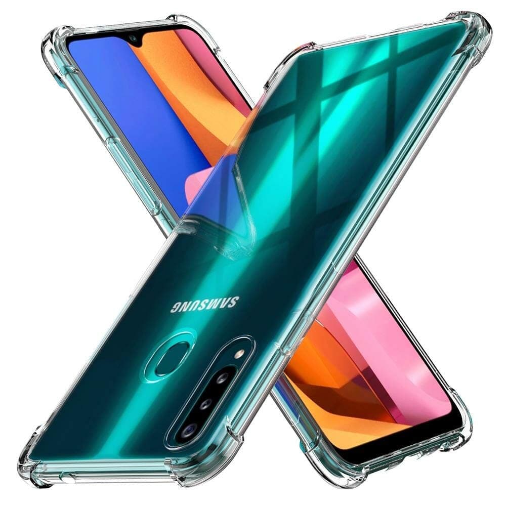 Peakally Samsung Galaxy A20s Case, Soft TPU Transparent Protector Case Cover with Shock Absorption Bumper Corners for Samsung Galaxy A20s - Transparent/Clear