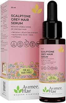Avimee Herbal Scalptone Grey Hair Serum with Hyaluronic Acid & Caffeine | Toxin Free | Light-weight, Non-sticky & Odourless formula | For All hair types | 25 ml