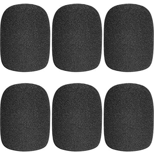 ChromLives Microphone Mic Covers Foam Black Handheld Mic Windscreen Microphone Foam Cover Perfect Pop Recording Top Grade 6 Pack