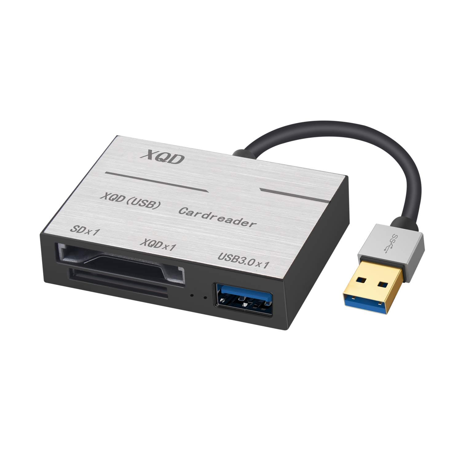 XQD Card Reader, ONTEN USB 3.0 SD XQD Card Reader, Aluminum Alloy Flash Memory Card Reader for Sony G Series, Lexar USB Mark Card, Support Windows/Mac OS System (Silver)