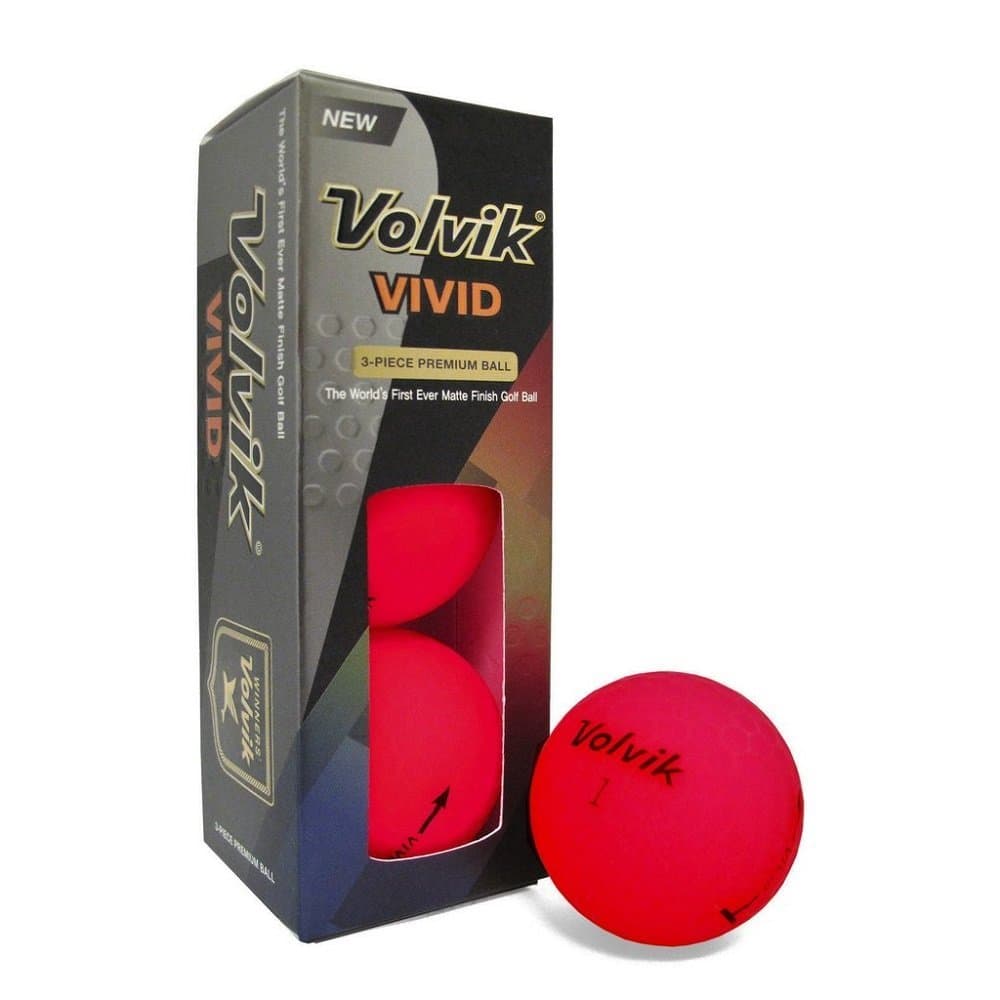 Volvik Vivid Mat Coloured Golf Balls Red
