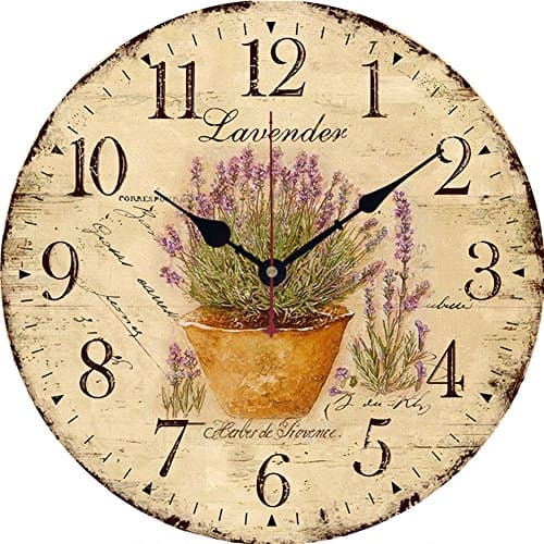 Wall Clock 12 inch Non-Ticking Silent Wall Clock Battery Operated Wall Decor for Kids Kitchen Bedroom Living Room [No Cover] (Lavender)