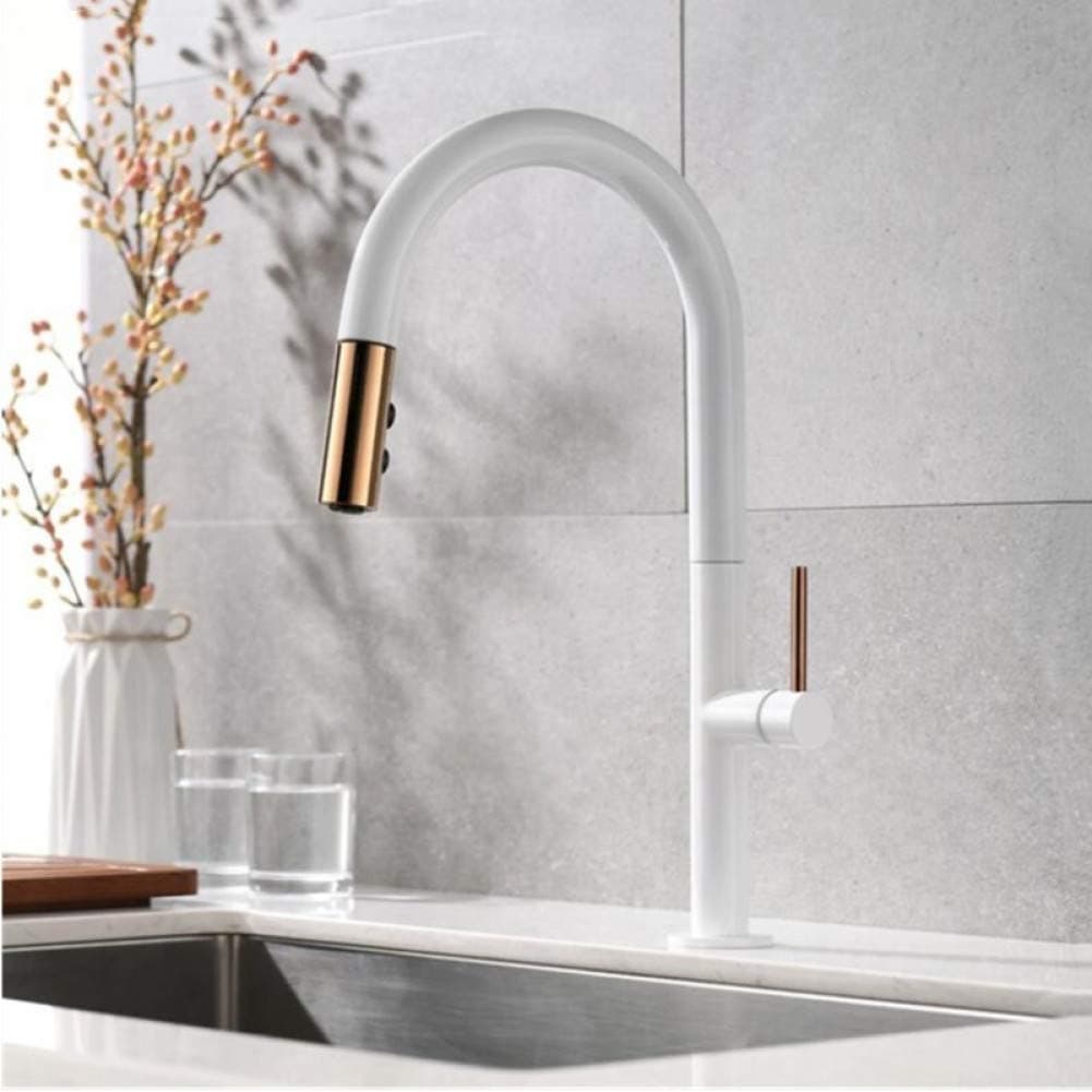 YHSGY Kitchen Sink Taps Pull Out Kitchen Faucet Newly Arrived Rose Gold and Black Sink Mixer Tap 360 Degree Rotation Kitchen Mixer Taps Kitchen Tap